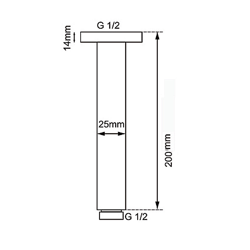 200mm Brushed Nickel  Ceiling Shower Arm