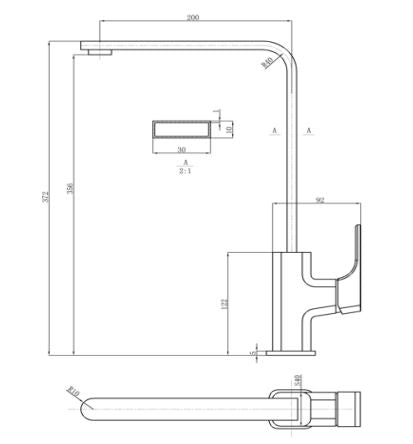 Brushed Nickel Kompakt Sink Mixer