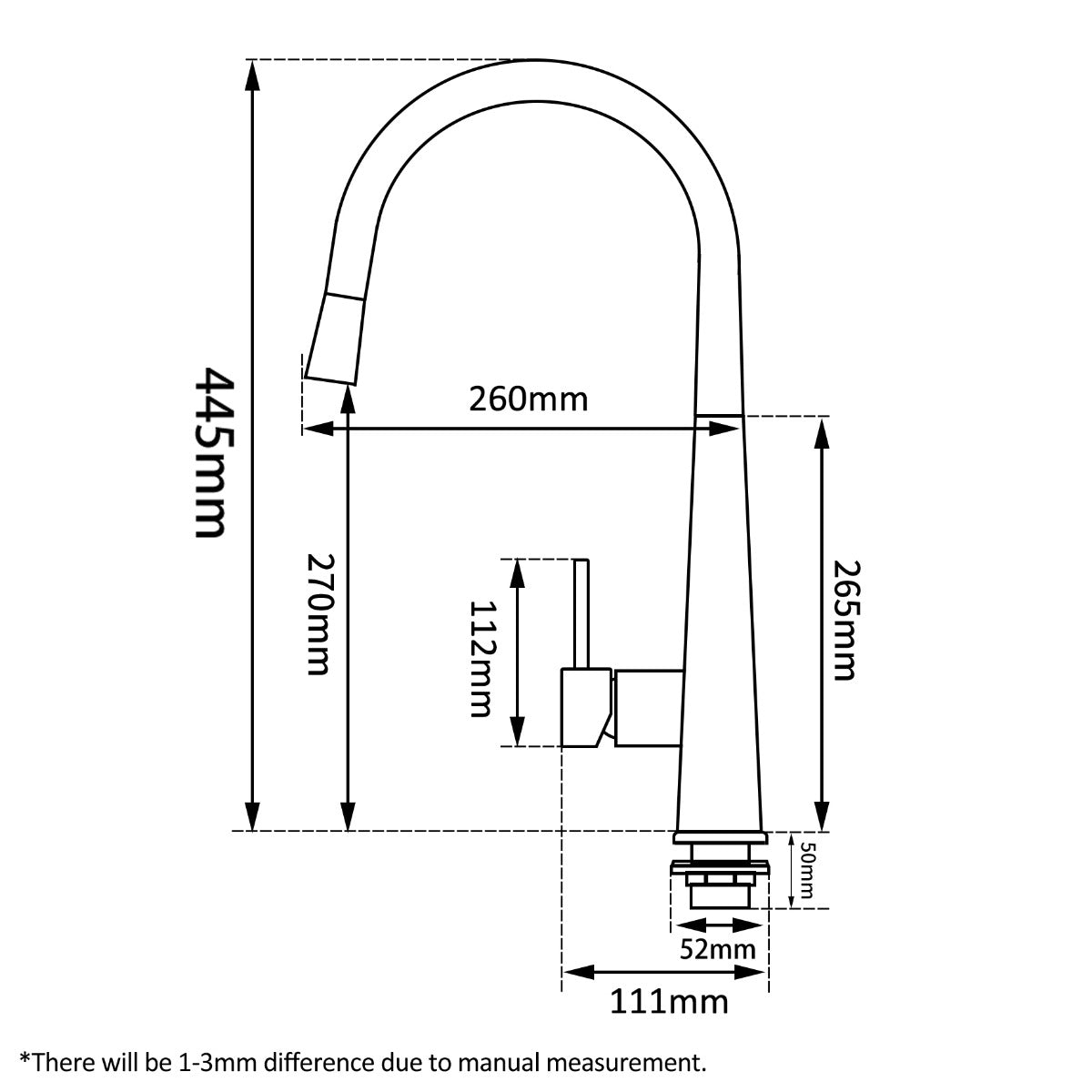 Black Pull Out Kitchen Mixer