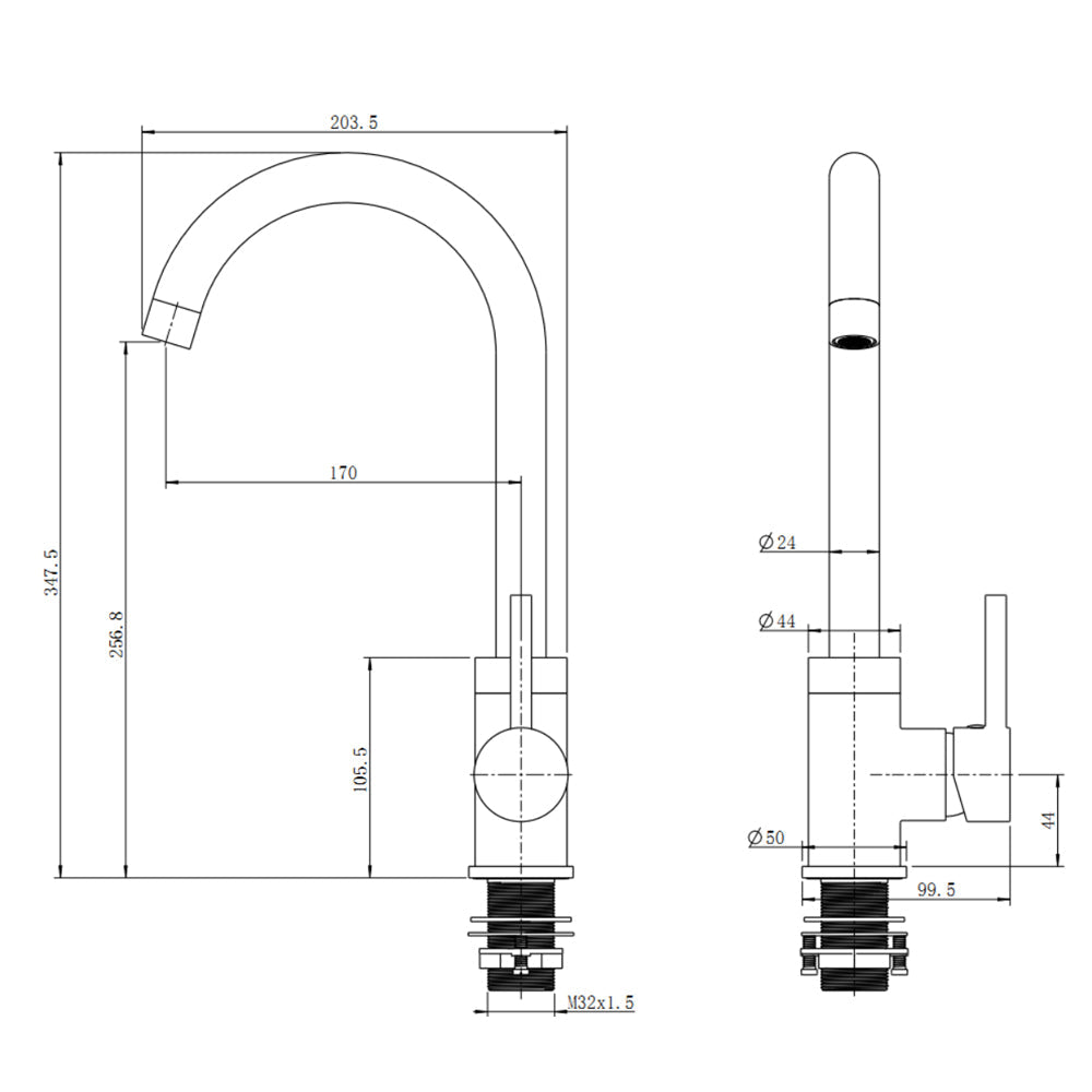 Brushed Nickel Standard Kitchen Mixer