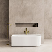 Capri 1700mm Fluted Oval Freestanding Left Corner Bath Matt White