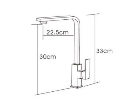 Piazza Matte Black Square Sink Mixer