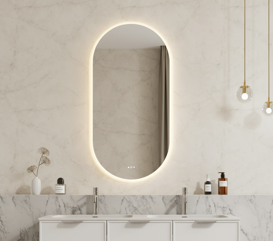 Ovian 450x900 Backlit LED Mirror Smart Touch Free Controls