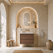 Aulic | 750mm Venetta Walnut Framed Wall Hung Vanity