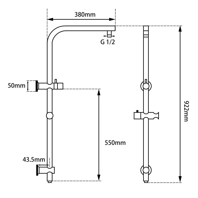 Gunmetal Multifunction Shower Rail