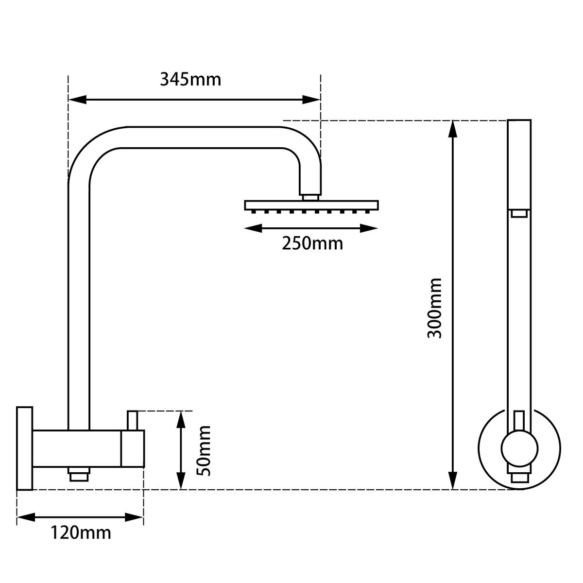 Chrome Multifunction Shower Rail