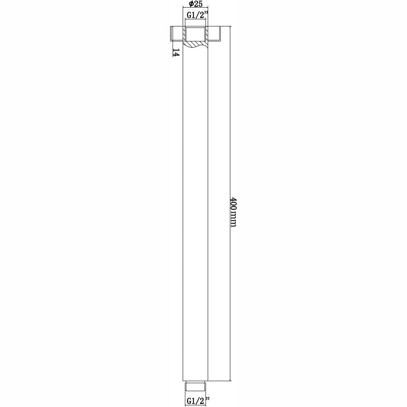 400mm Chrome Ceiling Shower Arm
