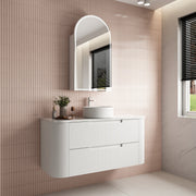 Curva 1200mm White Fluted Wall Hung Vanity