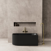 Capri 1500mm Fluted Oval Freestanding Right Corner Matt Black