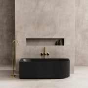 Capri 1700mm Fluted Oval Freestanding Left Corner Bath Matte Black