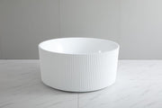 Como fluted Round 1280mm Freestanding Bathtub Gloss White