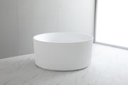 Como fluted Round 1280mm Freestanding Bathtub Matte White