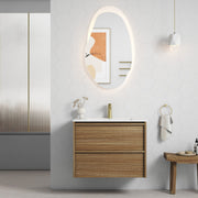 Aulic | 750mm Venetta Framed Wall Hung Vanity Harvest Oak
