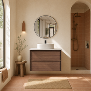 Aulic | 900mm Venetta Walnut Framed Wall Hung Vanity