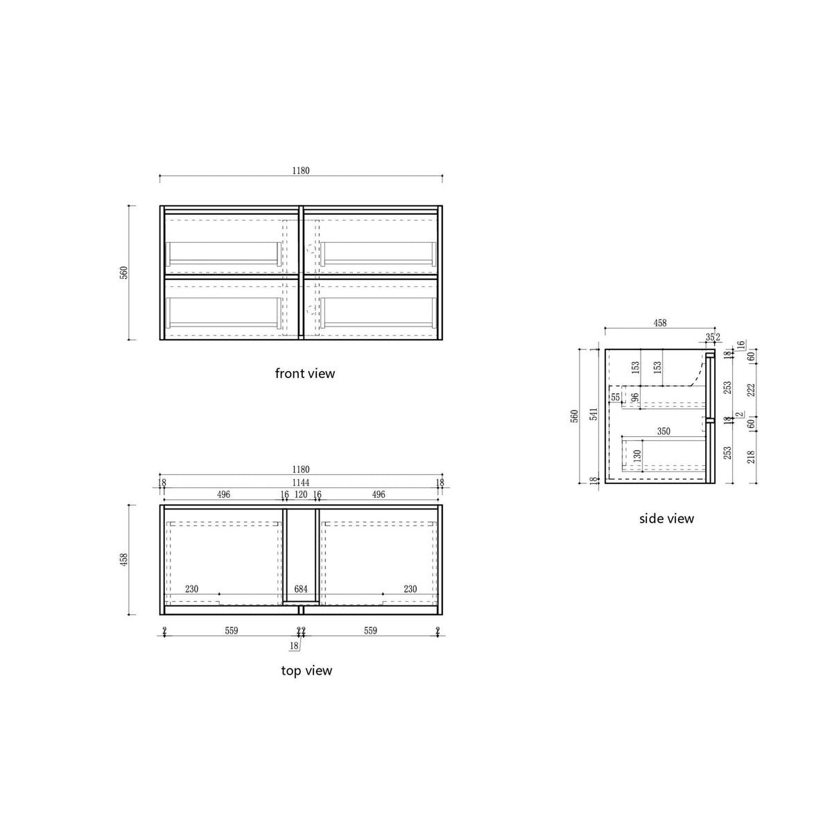 Aulic | 1200mm Venetta Framed Wall Hung Vanity Harvest Oak