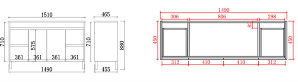 Stella Oak 1500mm Double Bowl Floor Standing Vanity