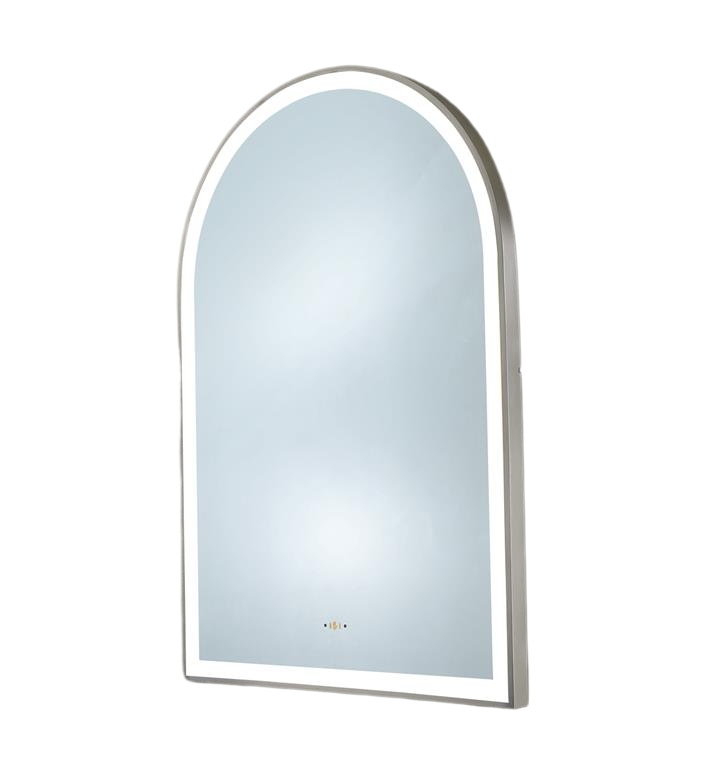 Aura 600×900mm Touchless LED Arched Mirror Gun Metal Frame
