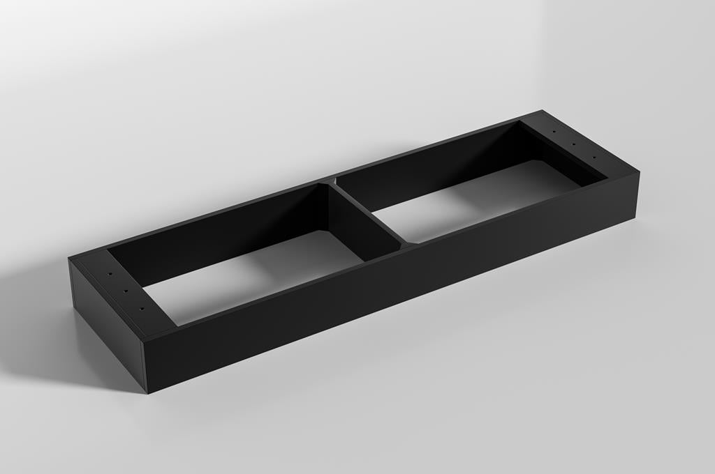 Brighton 1500mm Matte Black Double Bowl Floor PVC Cabinet