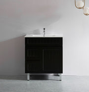 Acacia 900mm Matte Black Single Bowl Vanity On Legs