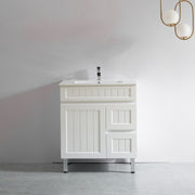 Acacia 750mm Matte White Right Hand Drawer Leg Vanity