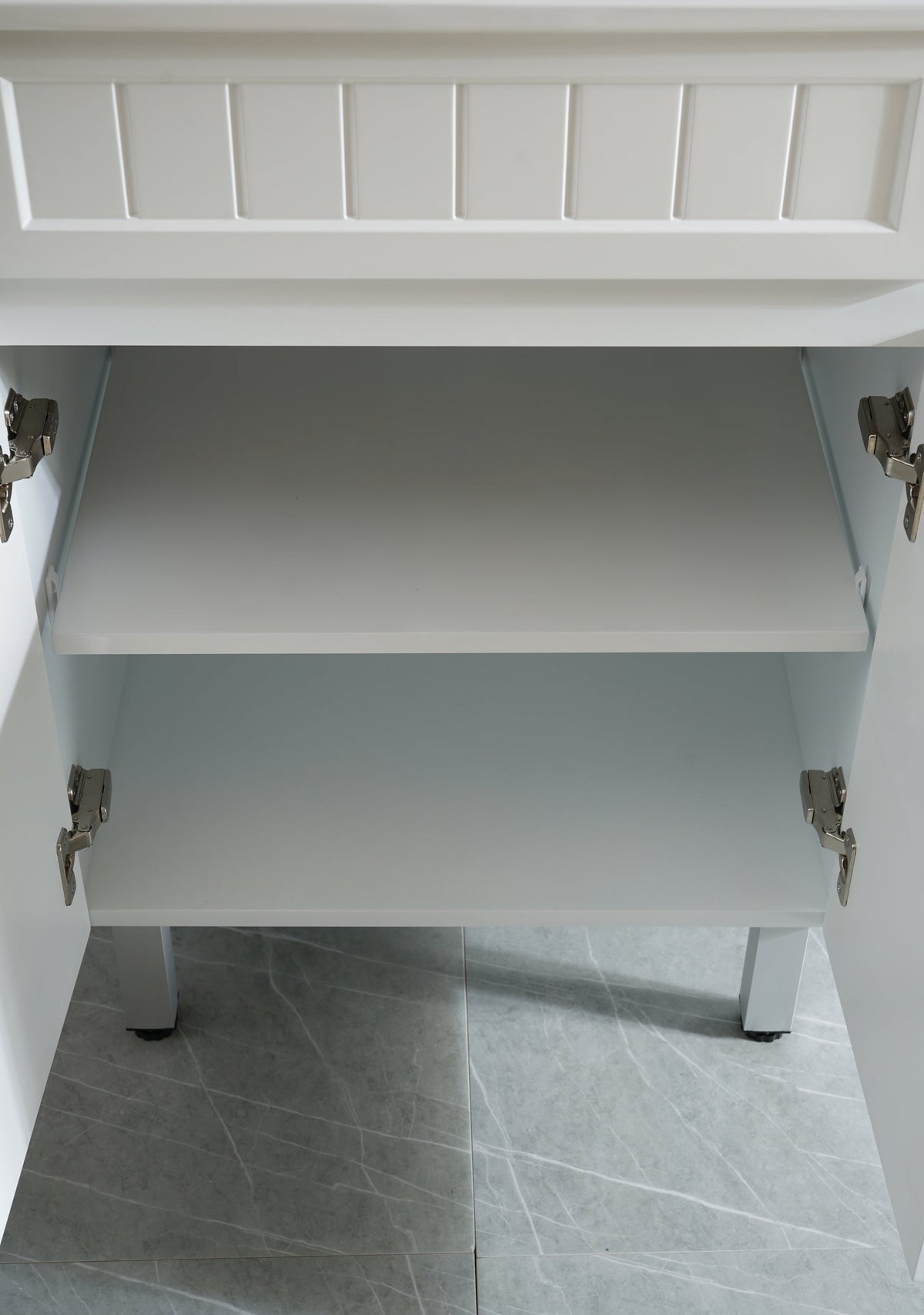 Acacia 600mm Matte White Single Bowl Vanity Leg