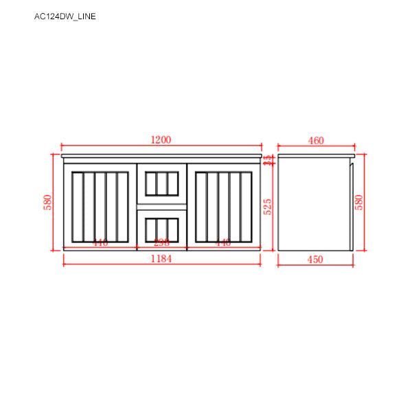 Acacia 1200mm Matte White Double Bowl Wall Hung Vanity