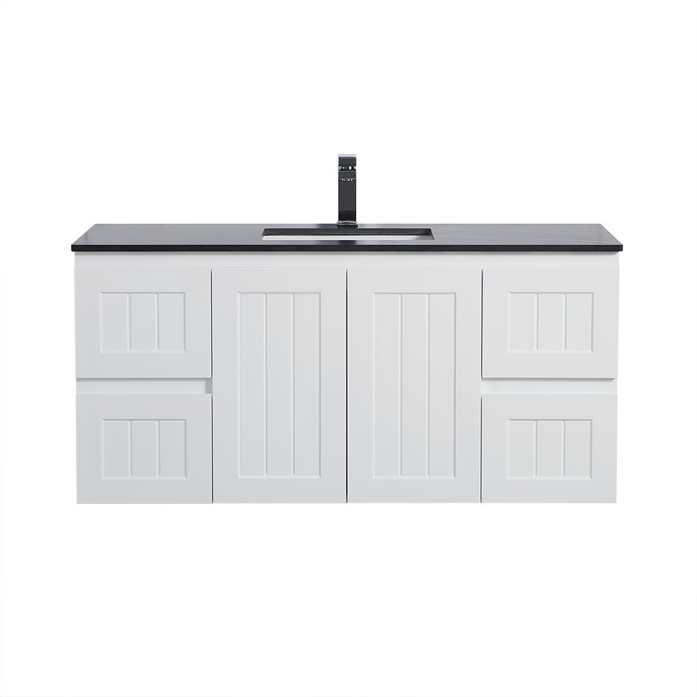 Acacia 1200mm Matte White Single Bowl Wall Hung Vanity