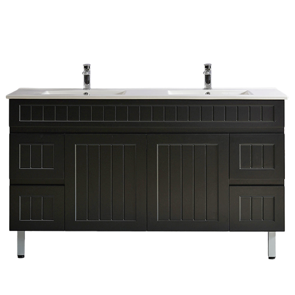 Acacia 1500mm Matte Black Double Bowl Vanity Leg
