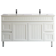 Acacia 1500mm Matte White Double Bowl Vanity Leg