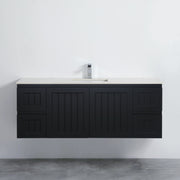 Acacia 1500mm Matte Black Single Bowl Wall Hung Vanity
