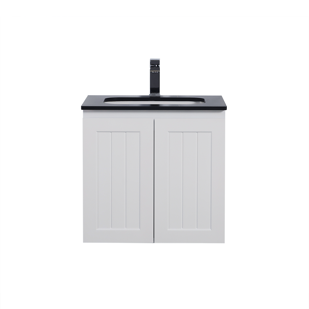 Acacia 600mm Matte White Single Bowl Wall Hung Vanity