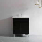 Acacia 750mm Matte Black Left Hand Drawer  Vanity Leg