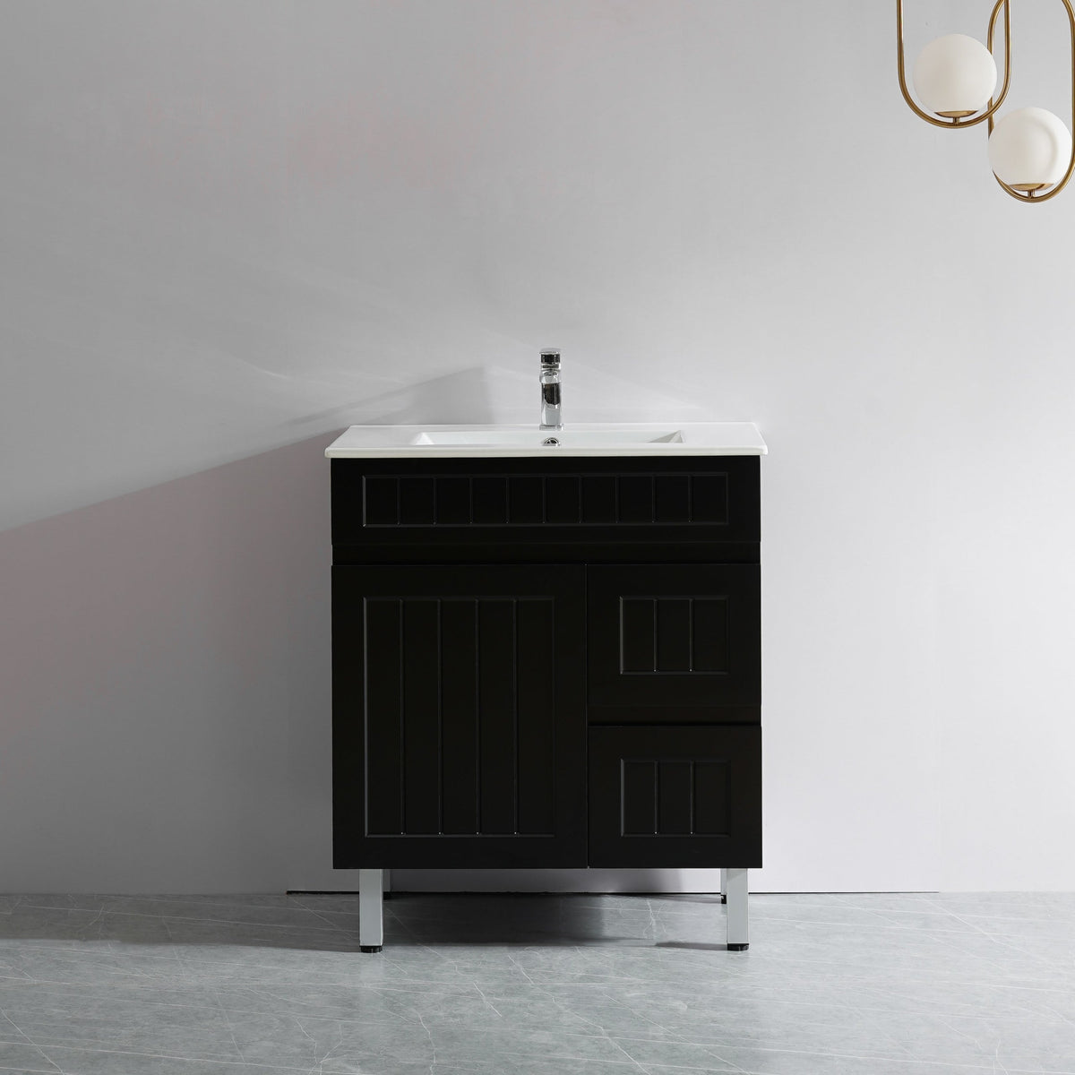 Acacia 750mm Matte Black Right Hand Drawer Leg Vanity