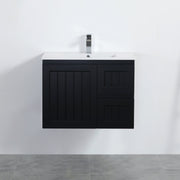 Acacia 750mm Matte Black Right Hand Drawer Wall Hung Vanity