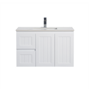 Acacia 900mm Matte White Single Bowl Wall Hung Vanity