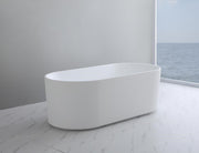 Ally Groove 1500mm Matte White Freestanding Bath