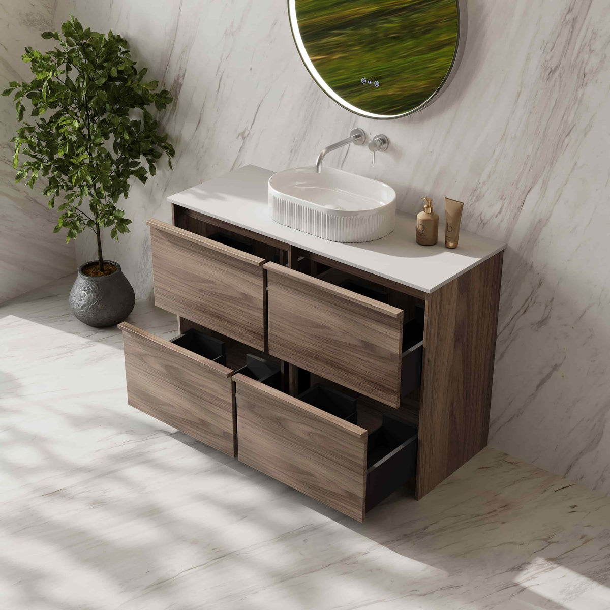 Bella 1500mm Freestanding Cabinet - Notaio Walnut