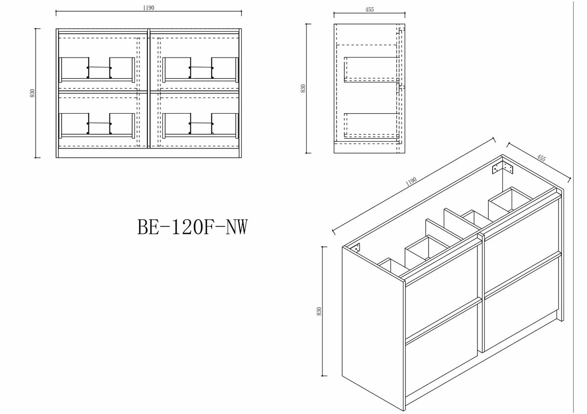 Bella 1500mm Freestanding Cabinet - Notaio Walnut