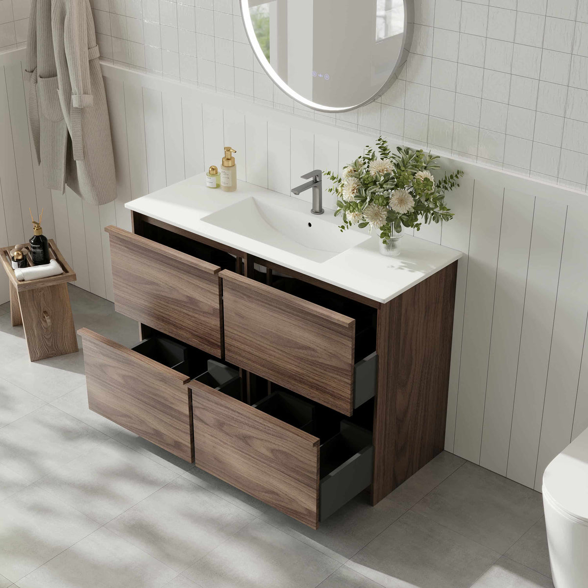 Bella 1500mm Freestanding Cabinet - Notaio Walnut