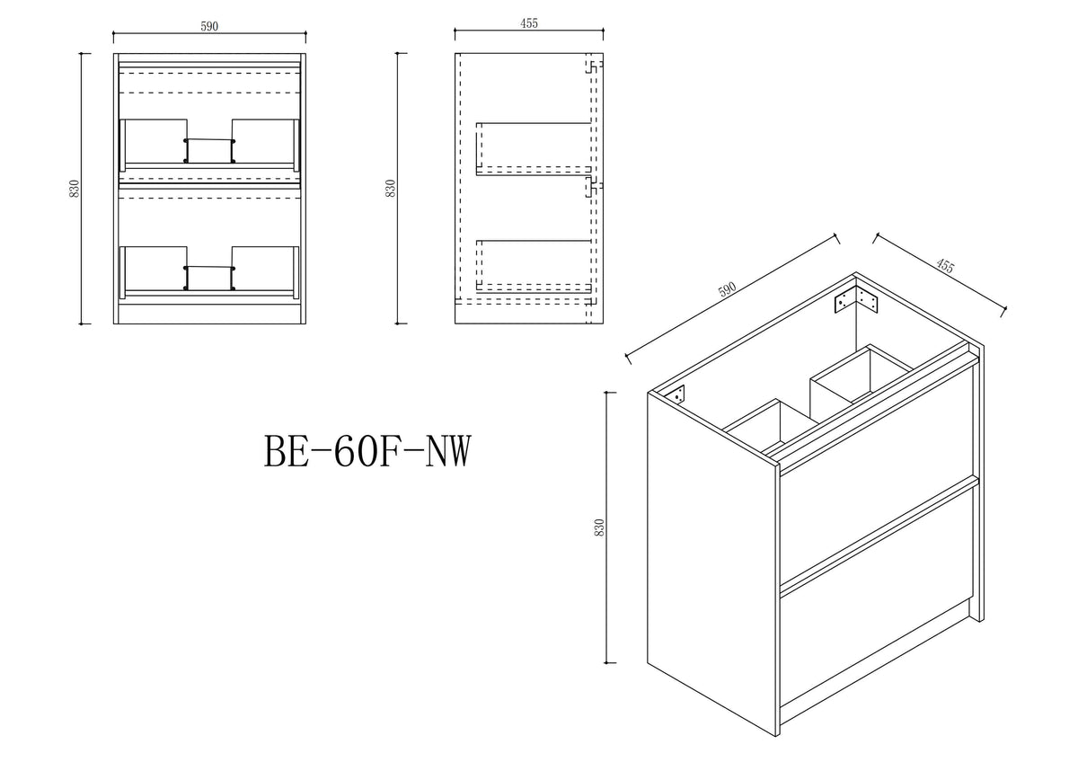 Bella 600mm Freestanding Cabinet - Notaio Walnut