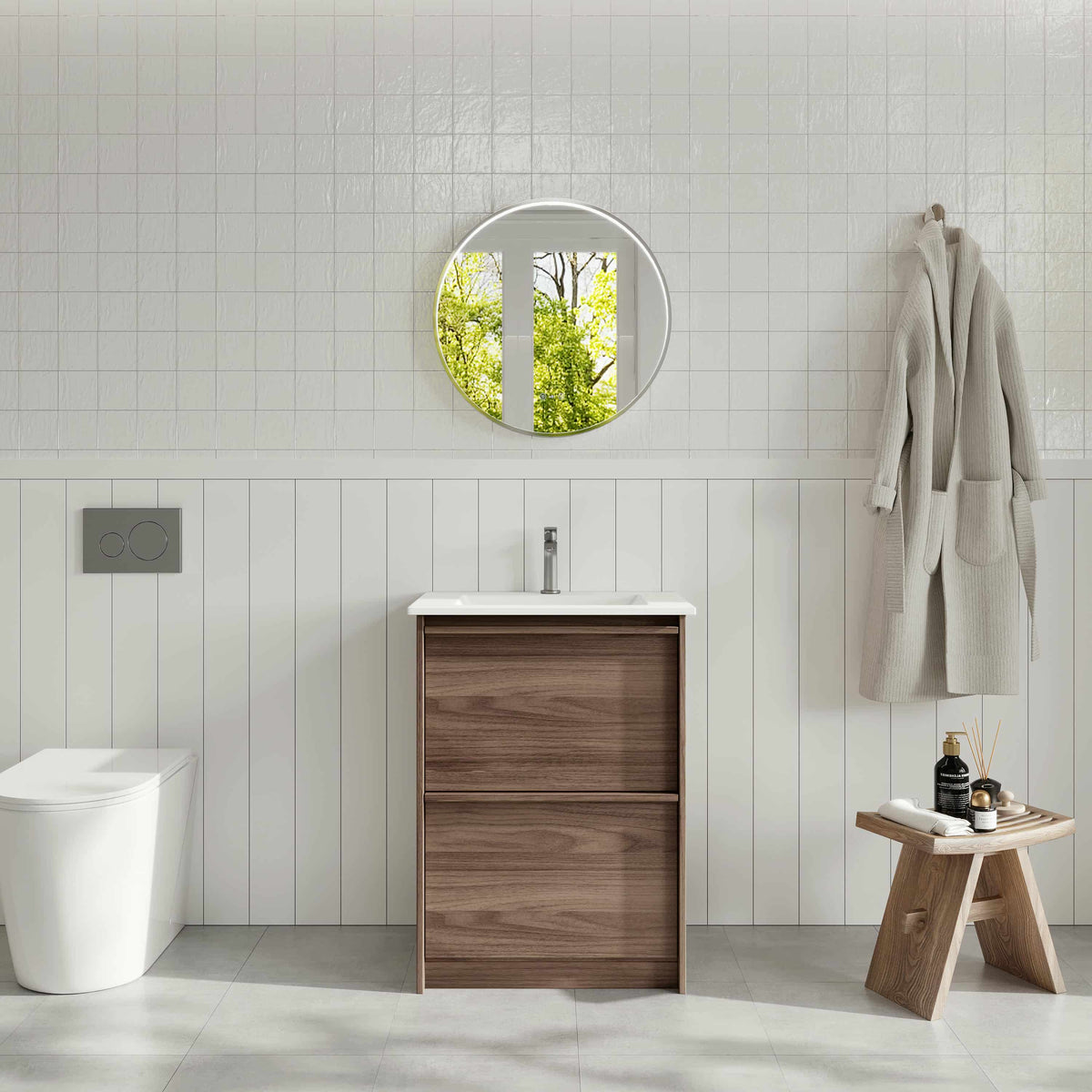 Bella 600mm Freestanding Cabinet - Notaio Walnut