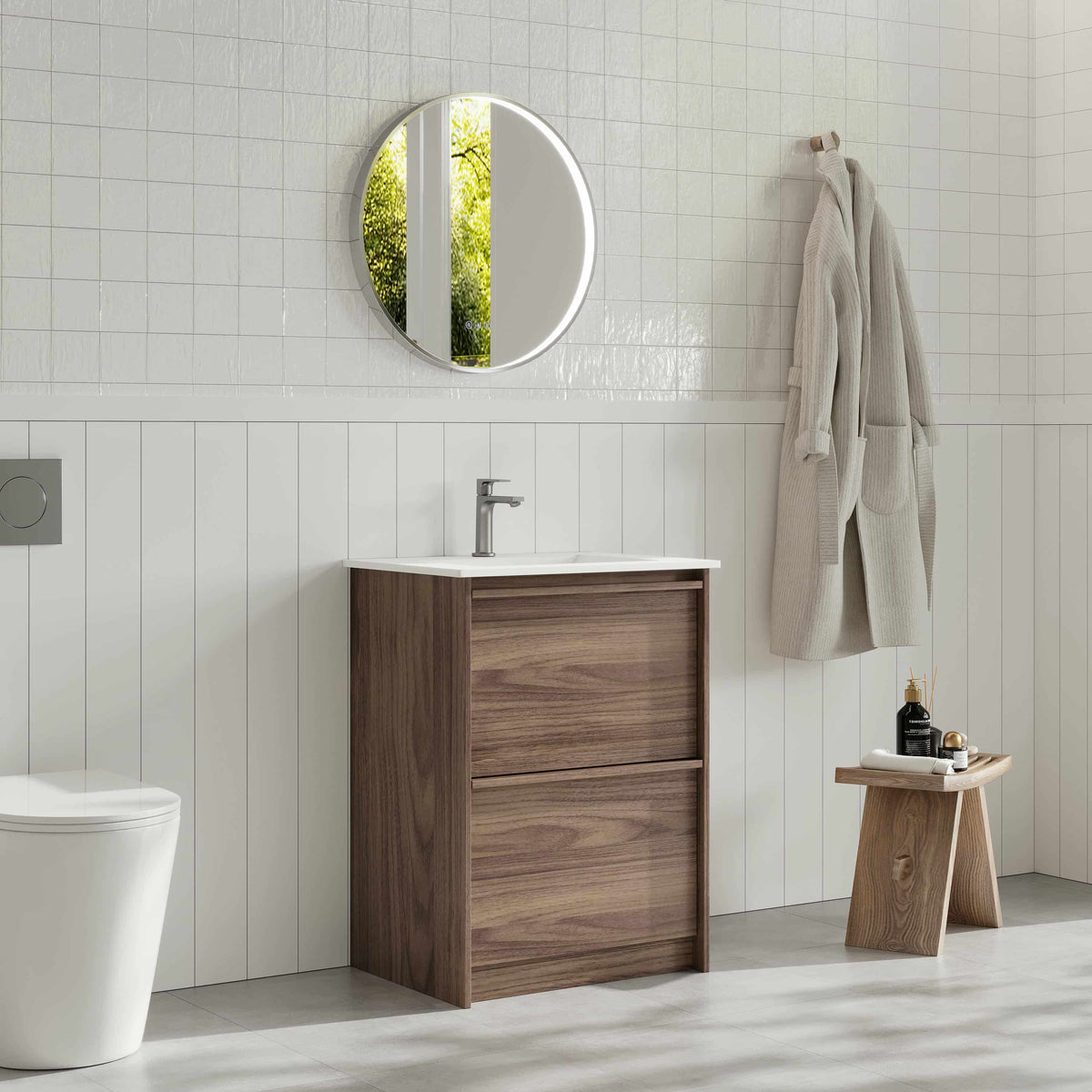 Bella 600mm Freestanding Cabinet - Notaio Walnut