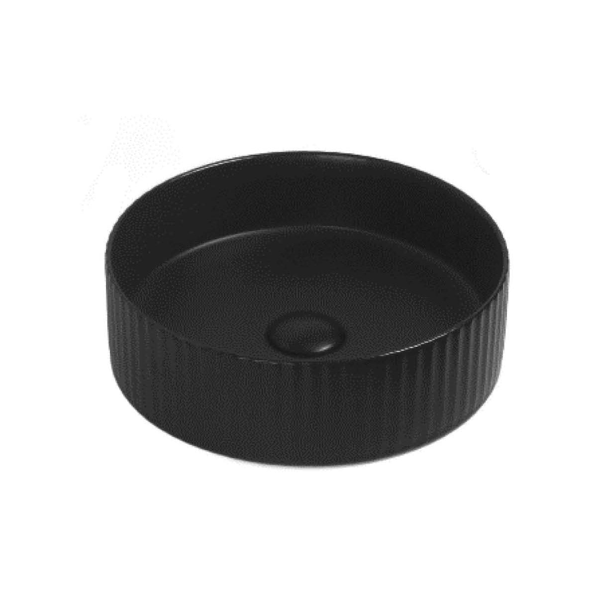 Cascade Fluted Above Counter Matte Black Basin