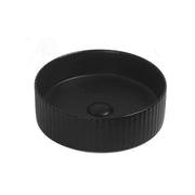 Cascade Fluted Above Counter Matte Black Basin