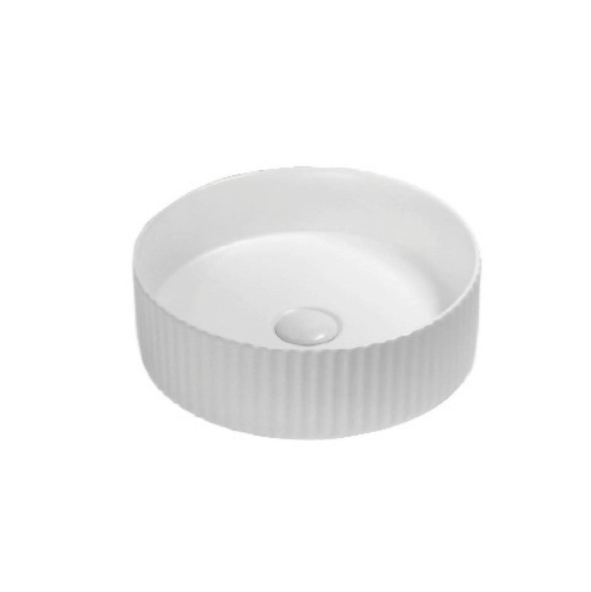 Cascade Fluted Above Counter Matte White Basin
