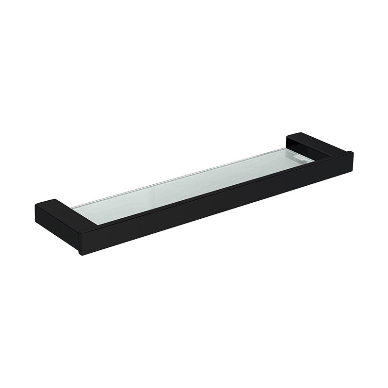 Piazza Black Matte Glass Shelf