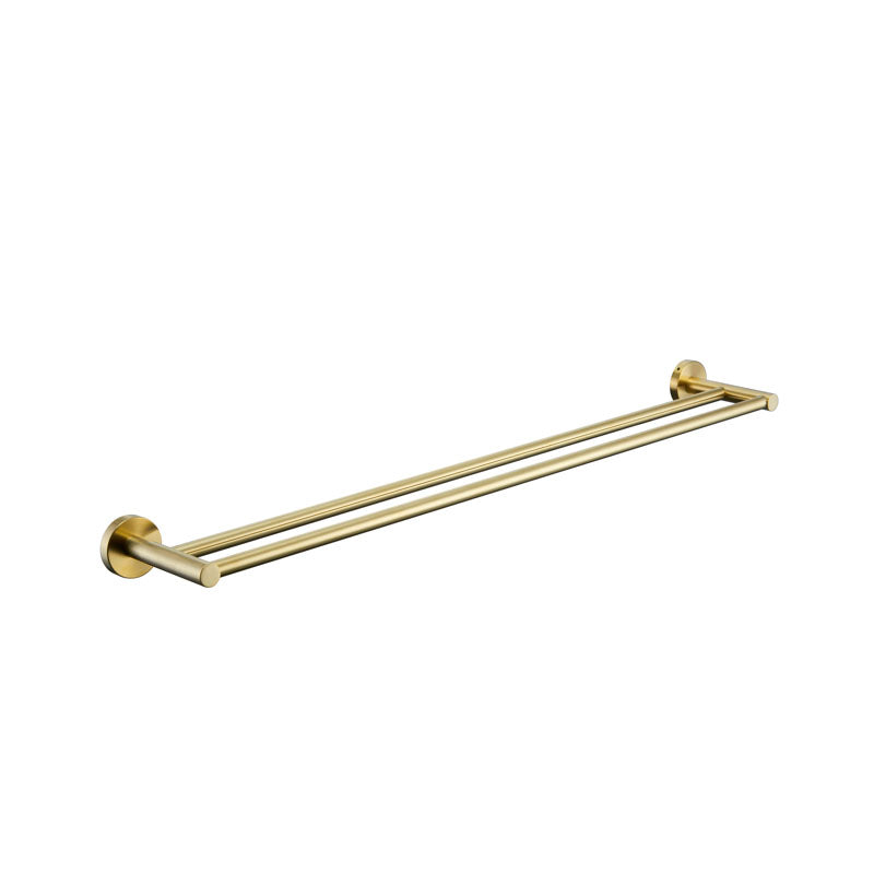 Miro Brushed Gold Double Towel Rail 750mm