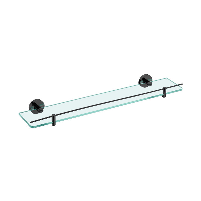 Miro Matte Black Glass Shower Shelf