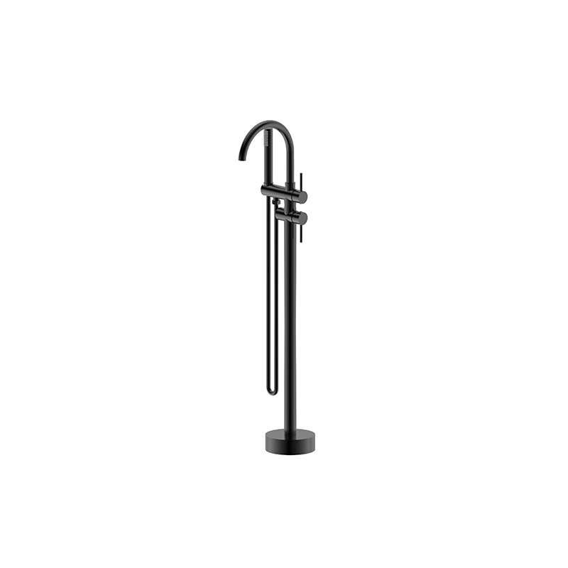Elite Matte Black Round Bath Mixer With Hand Shower