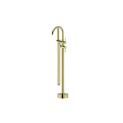Elite Brushed Gold Round Bath Mixer With Hand Shower
